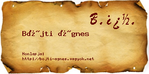 Bőjti Ágnes névjegykártya