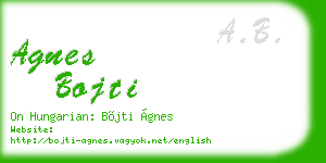 agnes bojti business card